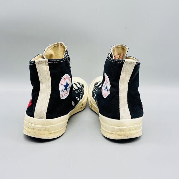 Converse Shoes Womens 8 Black Comme Des Garcons Play Chuck 70 High Top Sneakers - Picture 6 of 10
